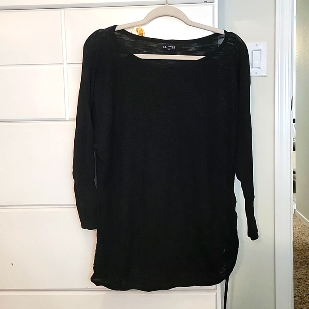 Black 3/4 sleeve top Express size L